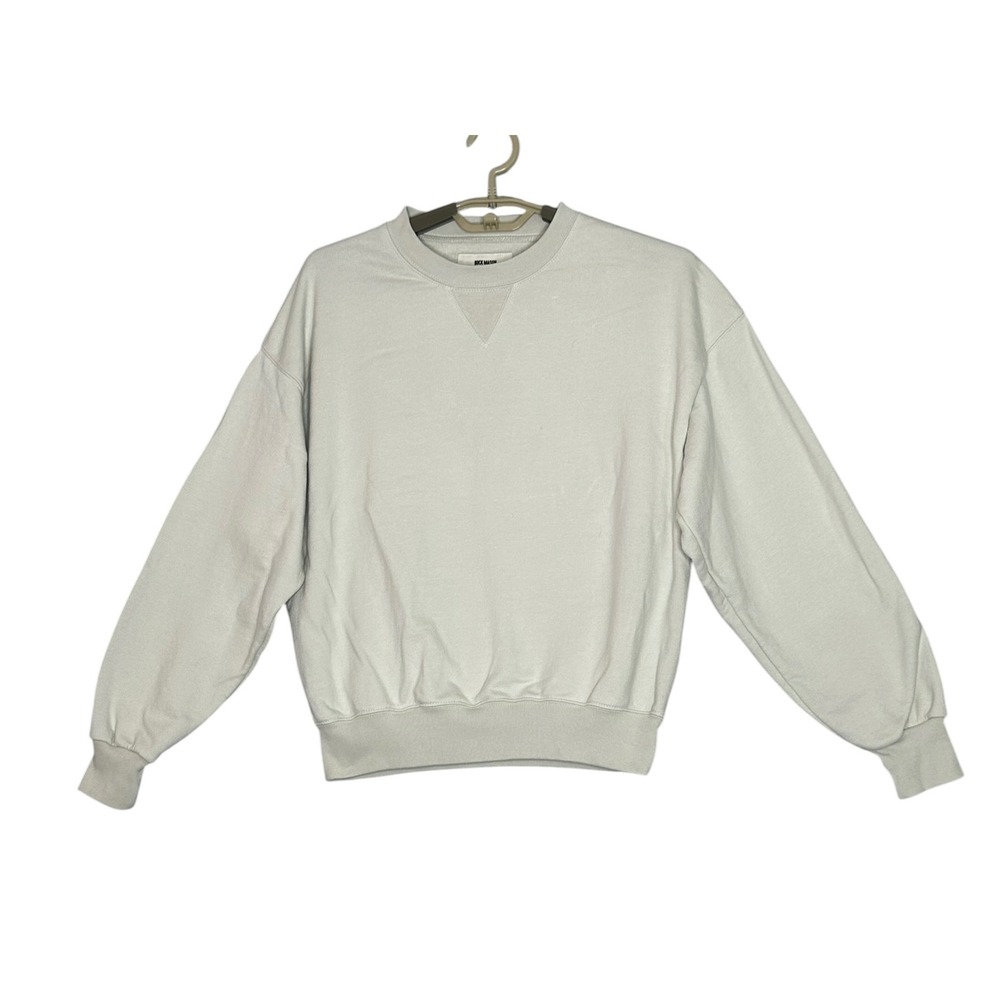 Buck Mason Womens Interloop Oversized Crewneck Sweatshirt XS Chalk Vintage